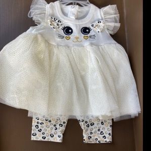 NWT Darling Kitty Cat Flare Dress and Matching Leggings